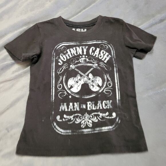 Cash Johnny Cash Man In Black Graphic Tee Boy 3t - Picture 1 of 16